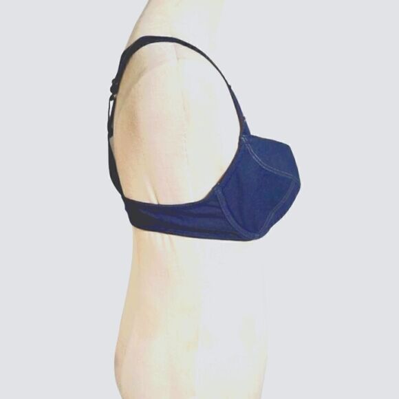 NO Boundaries Y2K Dark Denim Bra Top - Picture 2 of 6